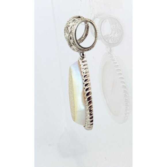 Estate Sterling Silver 925 Drusy Quartz Teardrop Pendant, 17.5g, No Chain - Picture 4 of 9